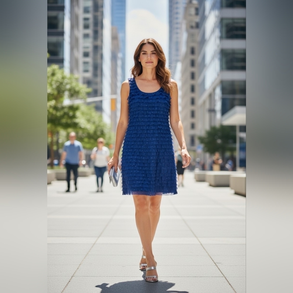 Elementz Stylish Little Blue Dress EUC Medium